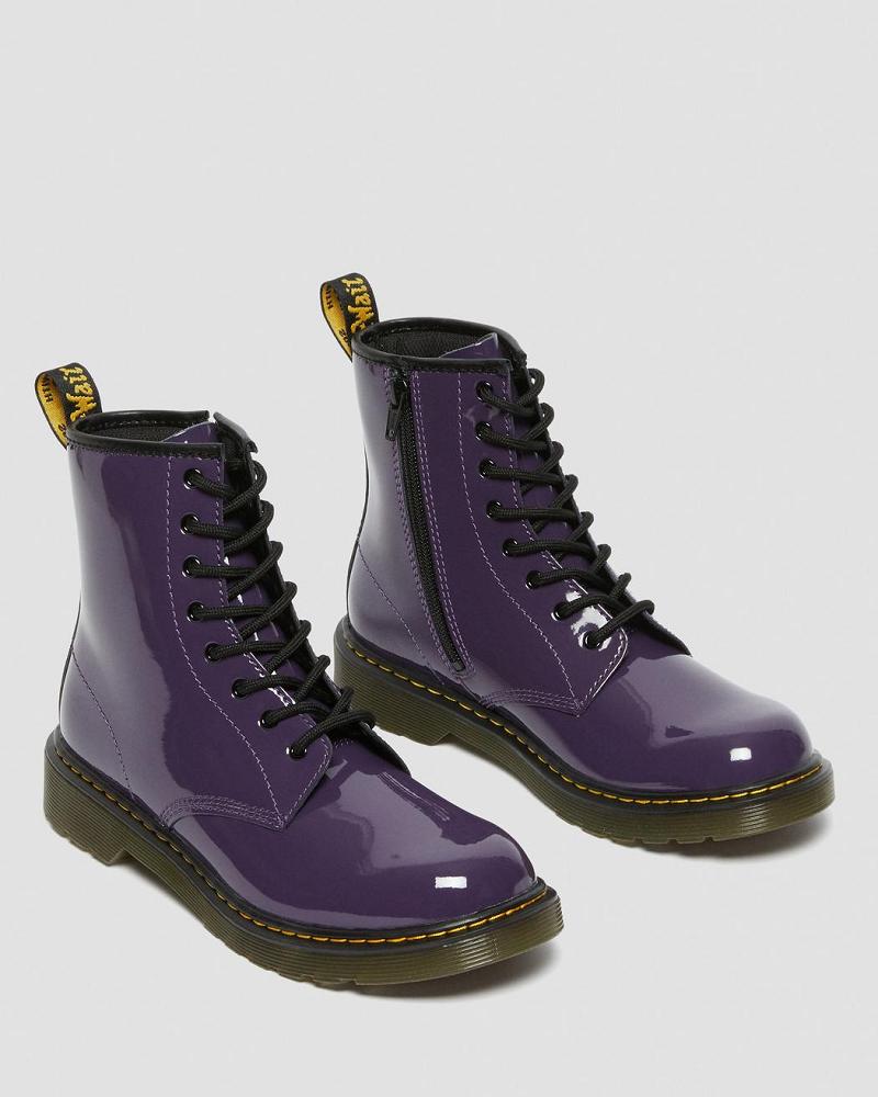 Dr Martens Youth 1460 Lak Leren Veterlaarzen Kinderen Paars | NL 112TCE